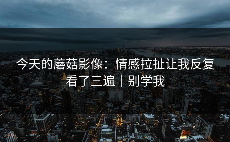 今天的蘑菇影像：情感拉扯让我反复看了三遍｜别学我