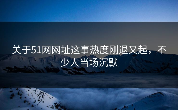 关于51网网址这事热度刚退又起，不少人当场沉默